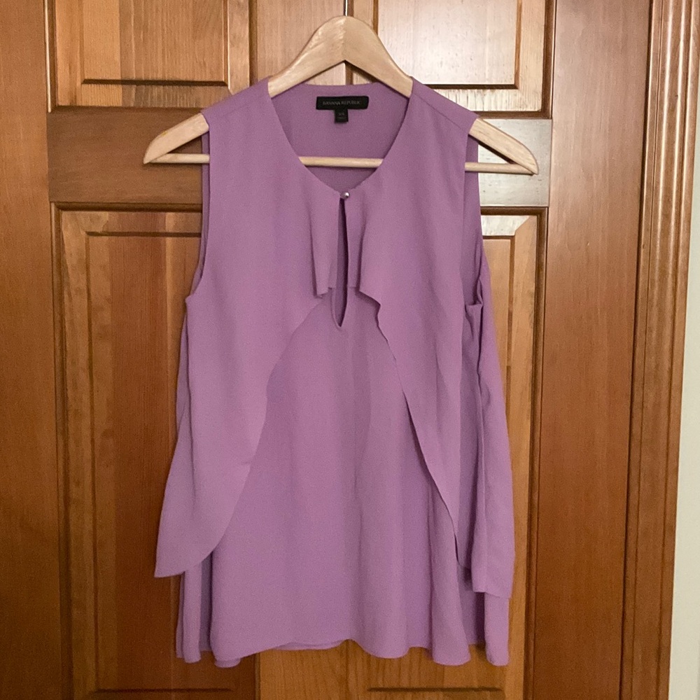 Banana Republic Lavender Sleeveless Overlay Tie-Front Camisole